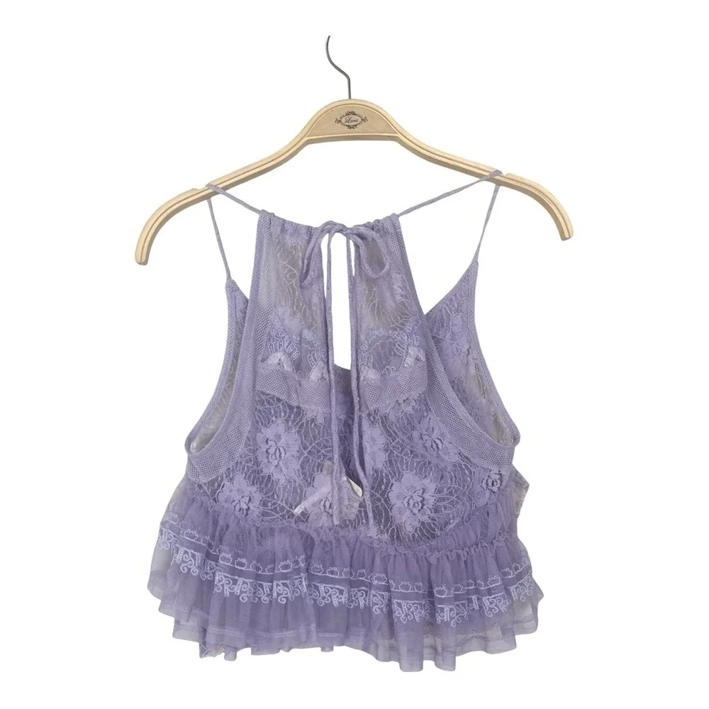 NWT Free People In The Clouds Lace Ruffles Lace Fairy Tank Top XS